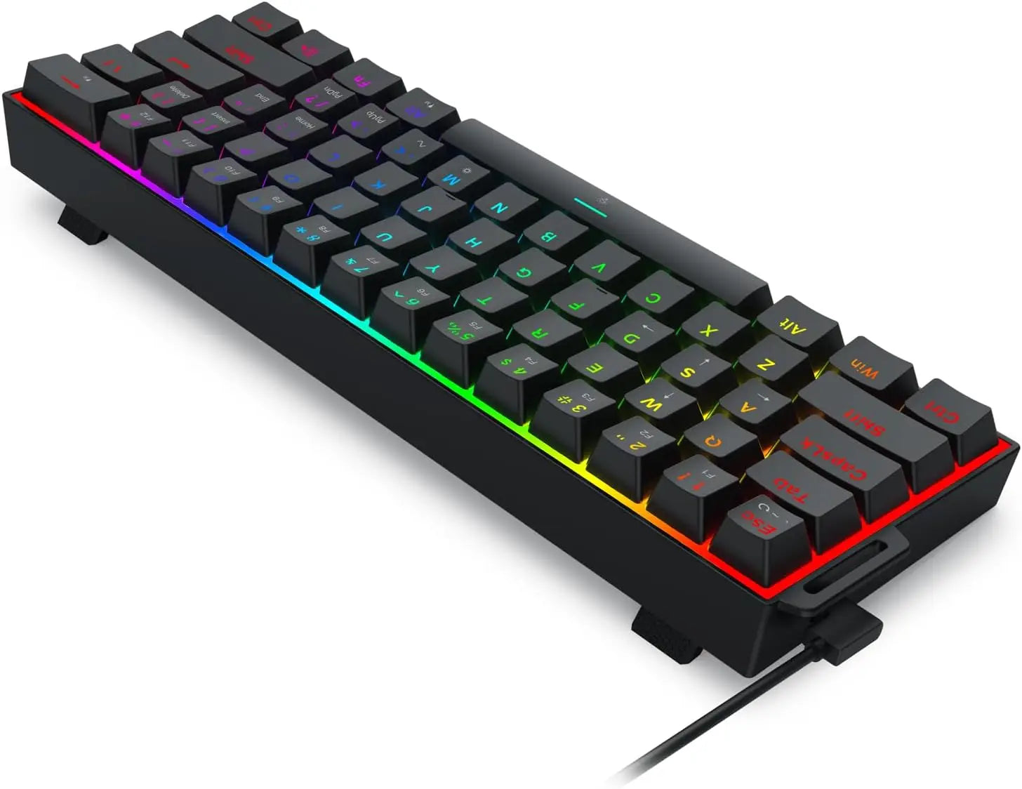 Redragon K617 HE Rapid Trigger Gaming 60% 61 Keys Wired Mechanical Keyboard,Dedicated Hall Effect Magnetic Switch,Strap Version