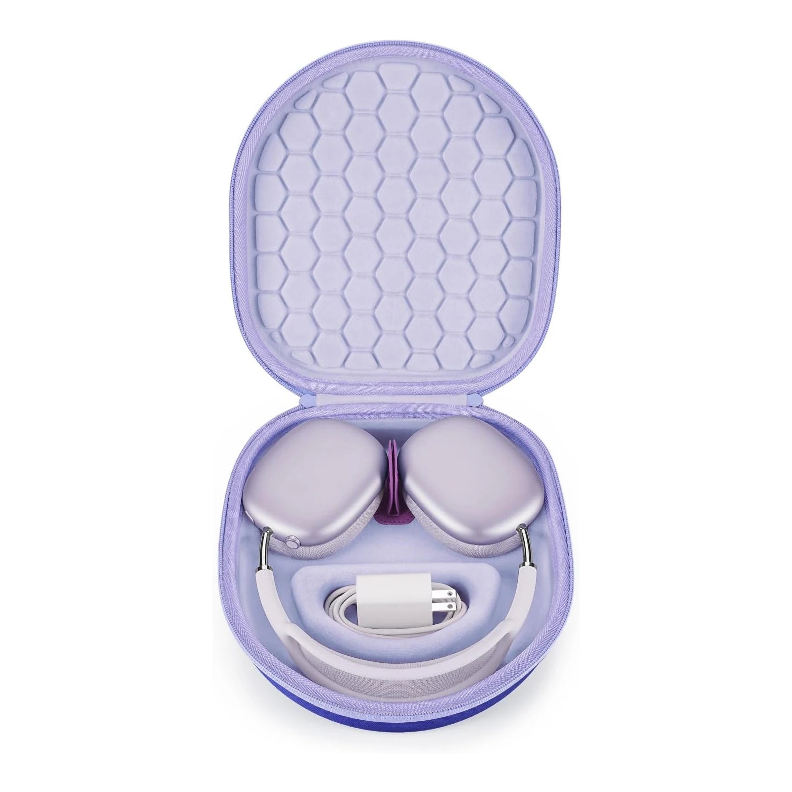 Travel Case for Apple AirPods Max - Sleep Mode Support & Double Zipper Design, Shockproof EVA with Anti-Scratch Velvet Interior