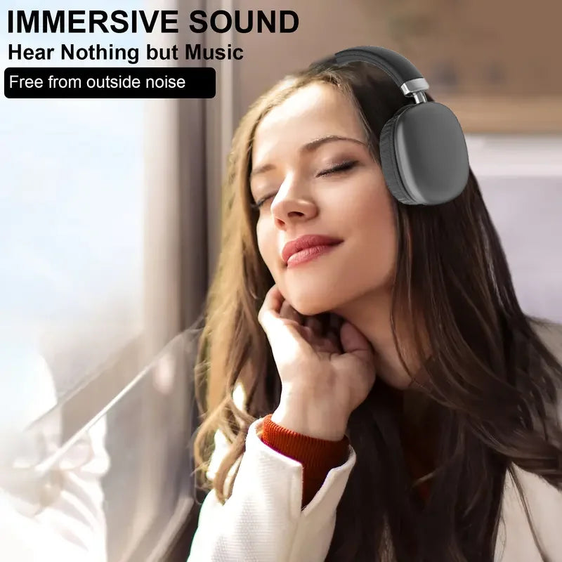 Simple Stylish Foldable Bluetooth Headphones Over Ear HiFi Stereo Wireless Headset Support AUX TF FM For Music Sports