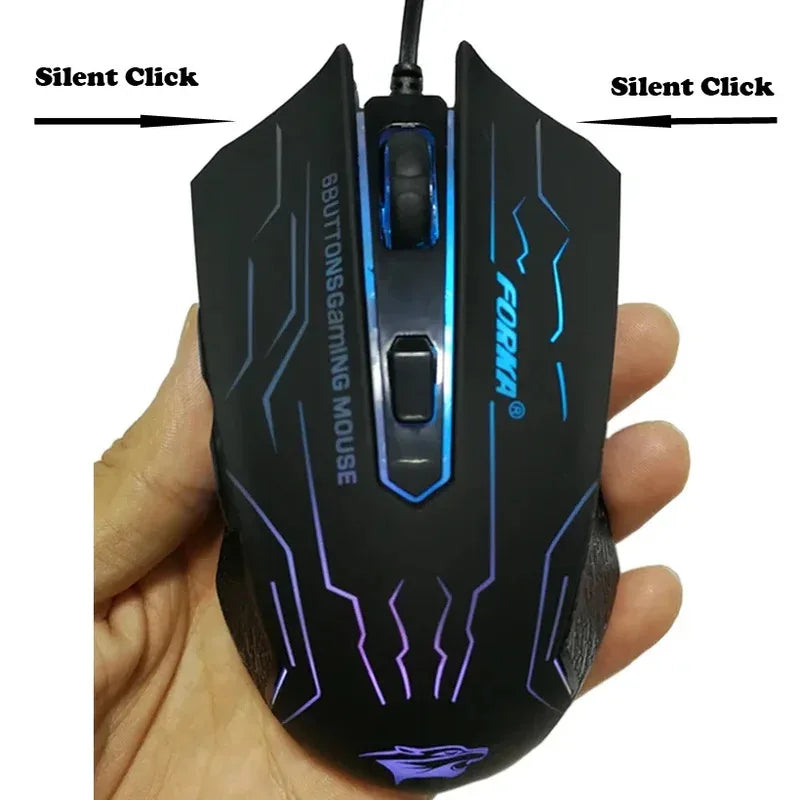 New HOT Silent Click USB Wired Gaming Mouse 6 Buttons 3200DPI Mute Optical Computer Mouse Gamer Mice for PC Laptop Notebook Game