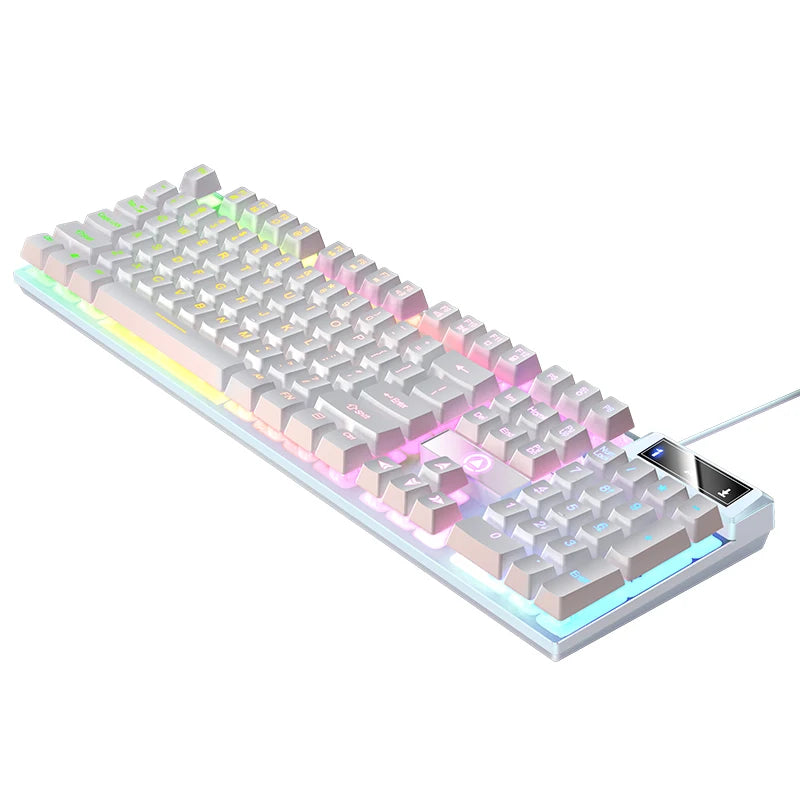 Wired USB Gaming Keyboard with Backlight, 104 Key Gamer Keyboard for Computer/Laptop/PC, Ergonomic Design,Office Gaming Accessor