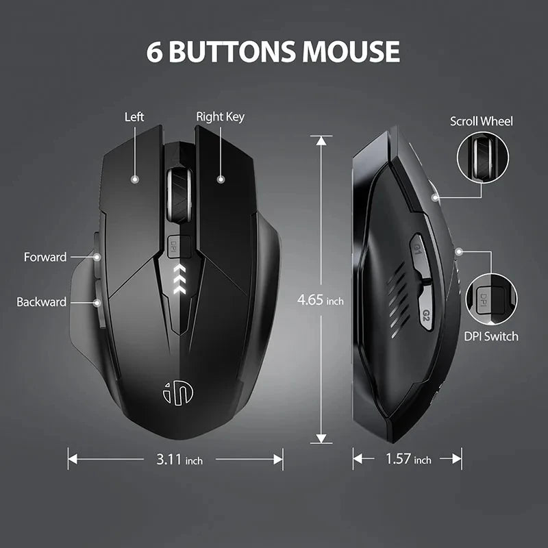 INPHIC F1S/F1/A1 2.4G Wireless Mouse 500mAh Ergonomic Rechargeable Silent Mouse Office Home Laptop Desktop Computer Universal