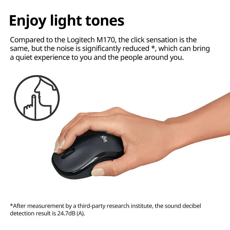 Logitech M240 Wireless Bluetooth Mouse Silent Compact Portable Smooth Tracking Mice for Windows MacOS