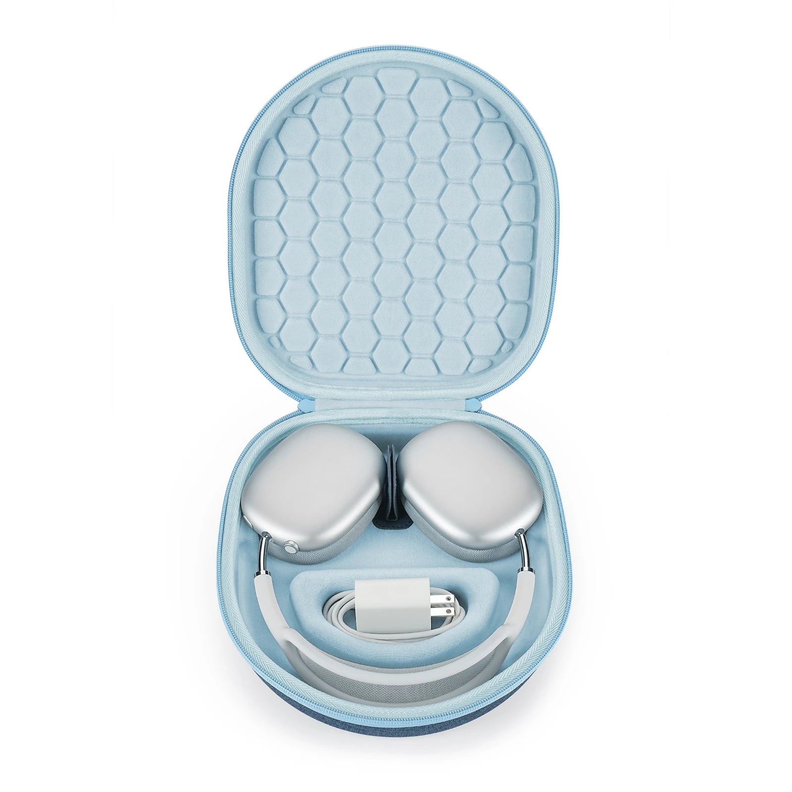 Travel Case for Apple AirPods Max - Sleep Mode Support & Double Zipper Design, Shockproof EVA with Anti-Scratch Velvet Interior