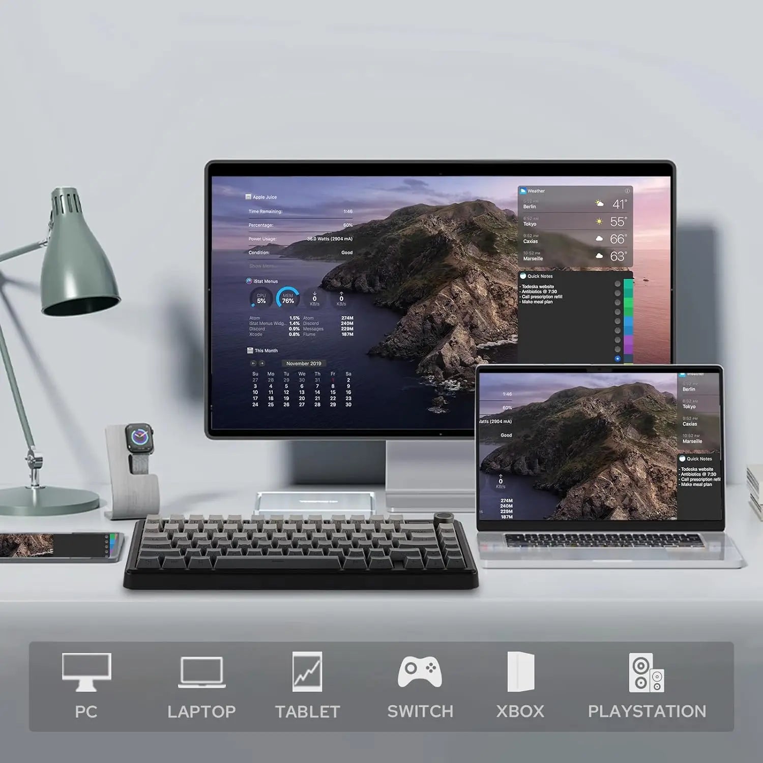 Aula F75 MAX Wireless Mechanical Keyboard With TFT Screen and Knob Gasket RGB Backlight Gaming Keyboard in 75% Layout Hot-Swap