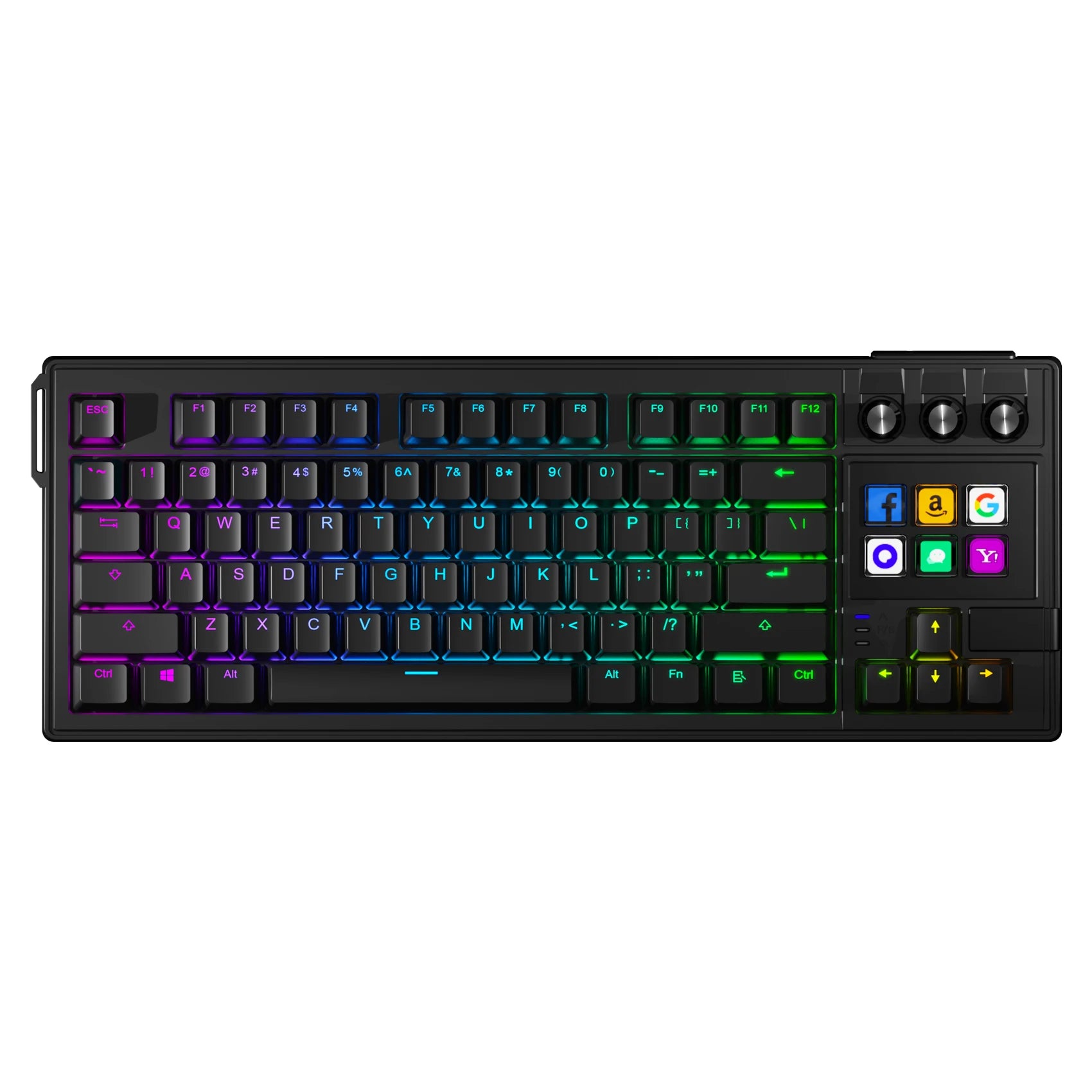 MiraBox K1Pro Mechanical Keyboard with 6-Key LCD Stream Deck 80% Layout Hot-Swappable Haimu Red Switches RGB Backlit 1000Hz