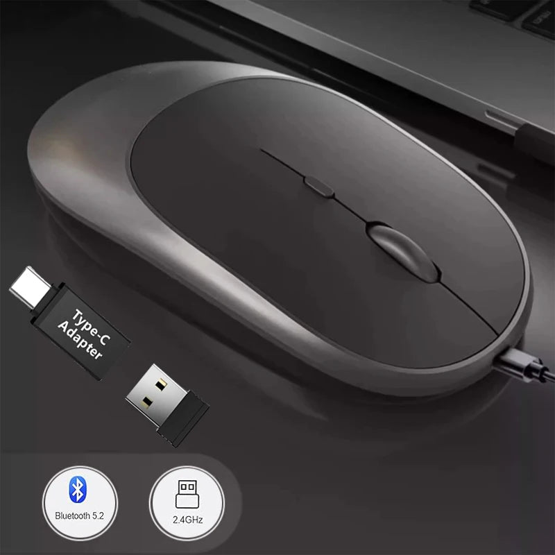 Rechargeable Wireless Mouse Dual Modes Bluetooth-compatible 2.4G USB Ergonomic Mice For Laptop Pad Tablet Macbook Mause