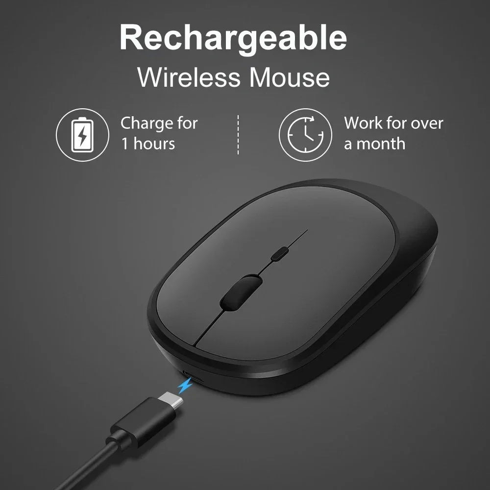 Rechargeable Wireless Mouse Dual Modes Bluetooth-compatible 2.4G USB Ergonomic Mice For Laptop Pad Tablet Macbook Mause