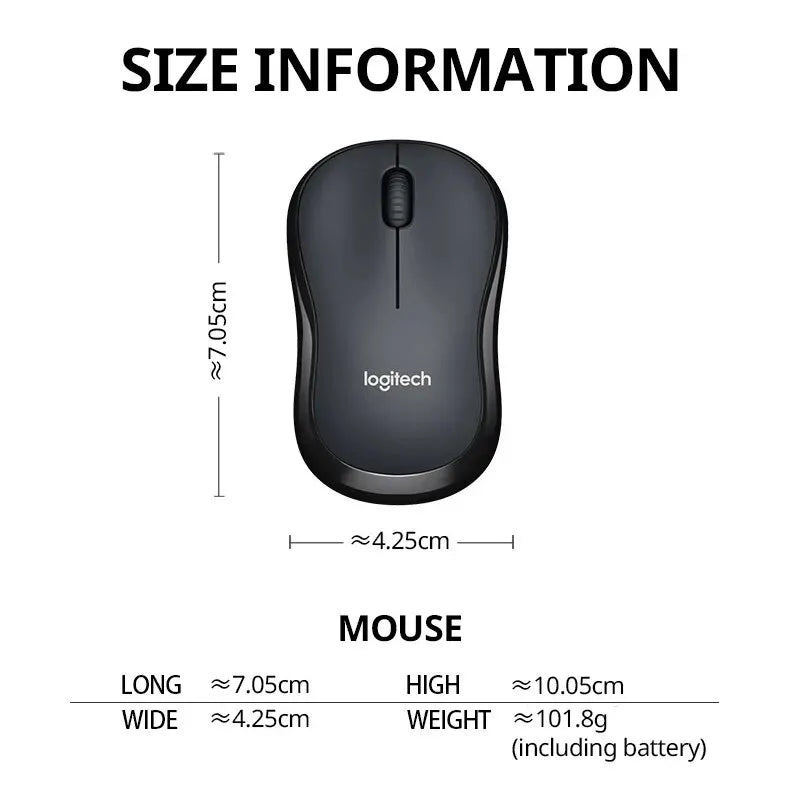 Logitech M240 Wireless Bluetooth Mouse Silent Compact Portable Smooth Tracking Mice for Windows MacOS