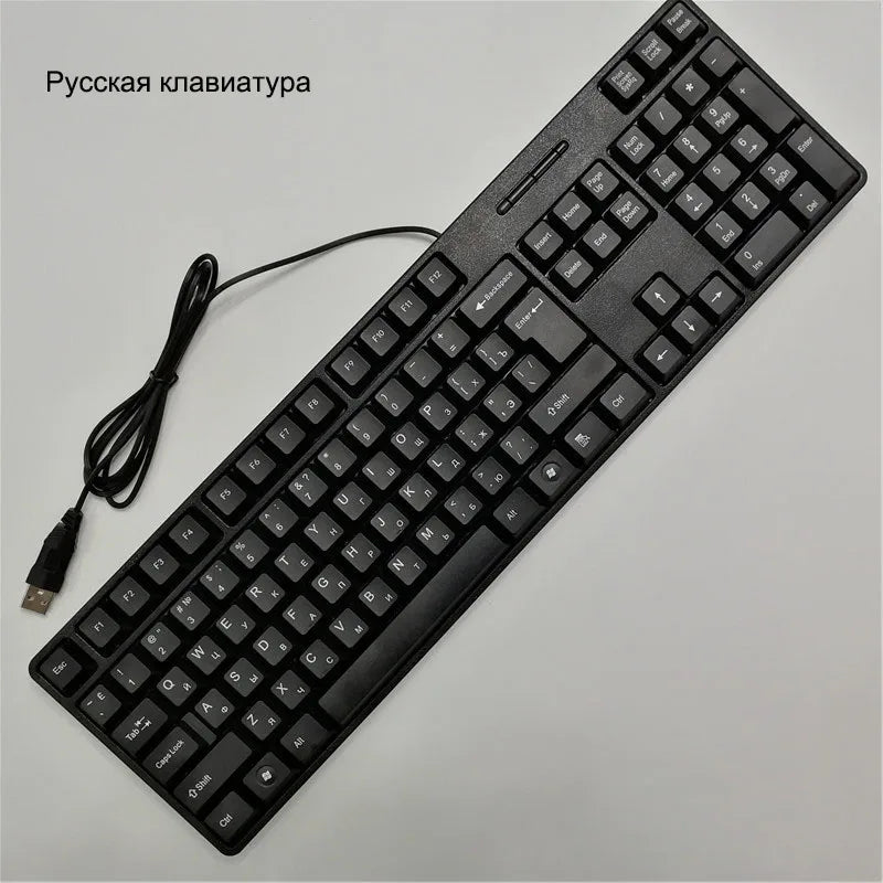 Spanish French  Russian Arabic Letter keycaps Keyboard Gaming Keyboard Usb Wired 104 Keys  For Computer