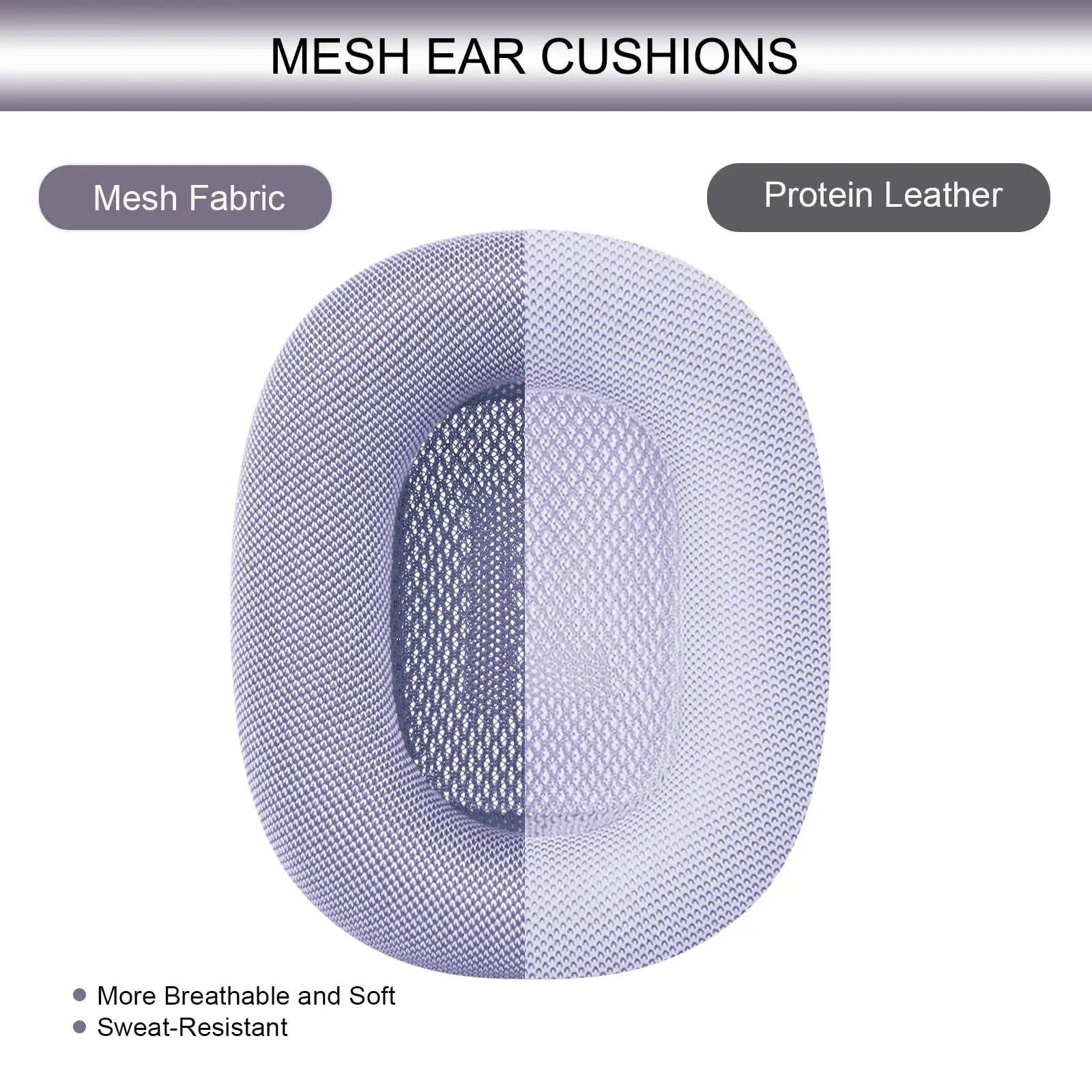 Ear Cushions for AirPods Max 2024 Headphones, Mesh Fabric Ear Pads Replacement with Strong Magnet for Apple 2.0 Over-Ear Headset