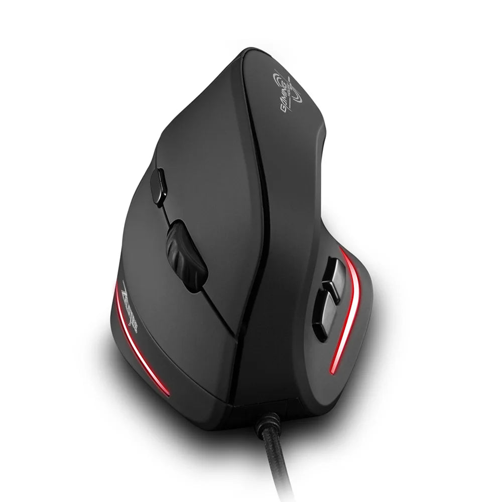 ZELOTES T-20 Vertical Mouse Wired Ergonomic Office Mouse 3200DPI Optional Portable Gaming Mouse for Laptop PC Computer