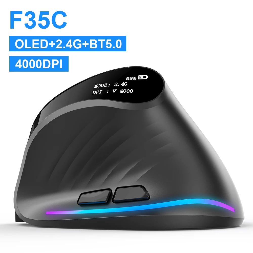 Lefon 2.4G Ergonomic Mouse Vertical Wireless Mouse Rechargeable Gaming Mice for PC Laptop MacOS Office F35C/F35B/F35 버티컬 마