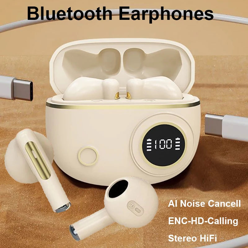 Bluetooth Earphones Wireless Headphones HiFi Stereo TWS pro5 Headset ENC Noise Cancelling HD-Calling Pods Earbuds For Air xiaomi