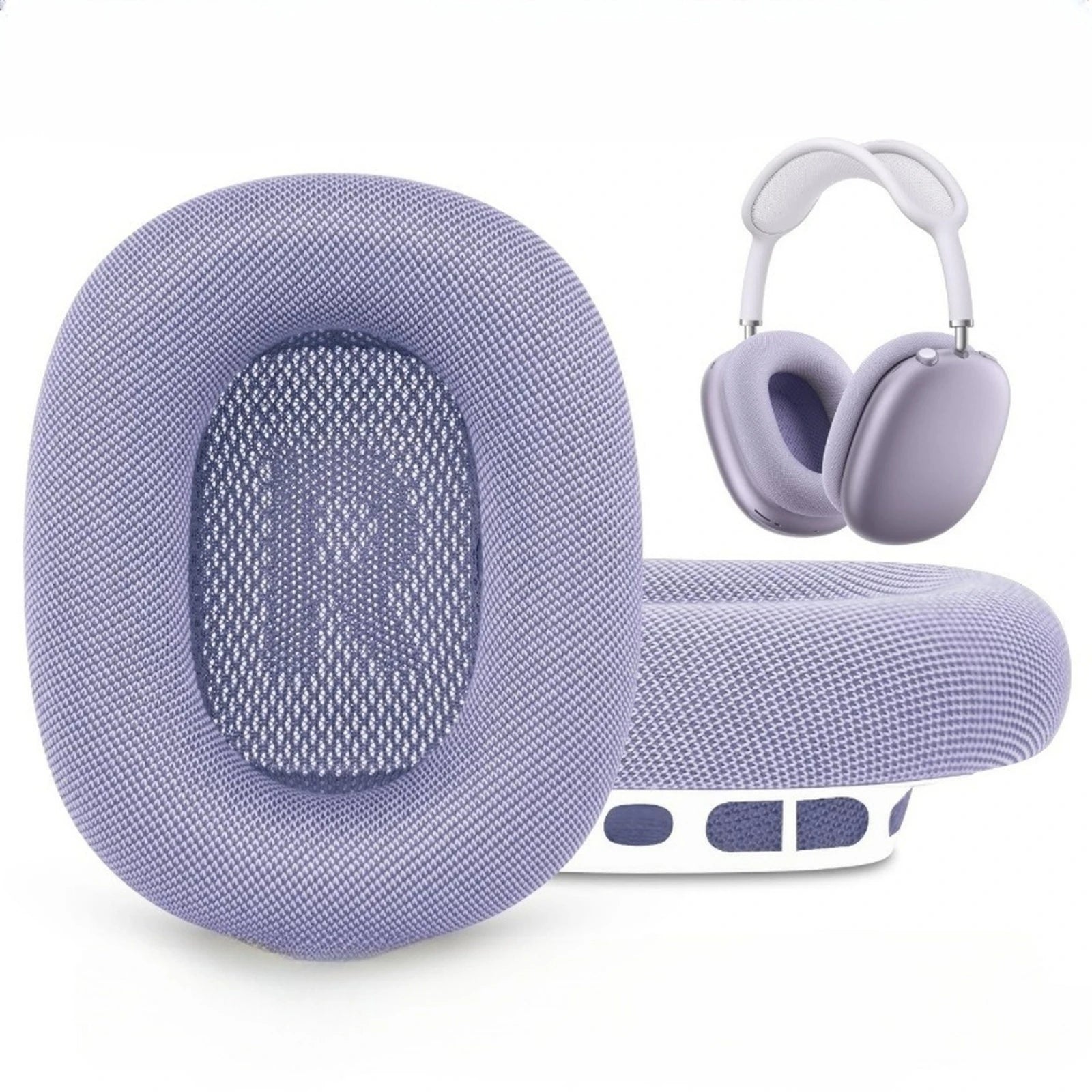 Ear Cushions for AirPods Max 2024 Headphones, Mesh Fabric Ear Pads Replacement with Strong Magnet for Apple 2.0 Over-Ear Headset