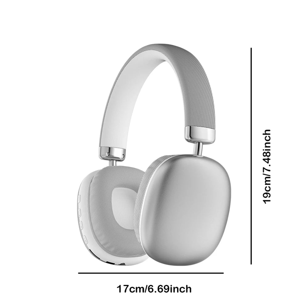Simple Stylish Foldable Bluetooth Headphones Over Ear HiFi Stereo Wireless Headset Support AUX TF FM For Music Sports