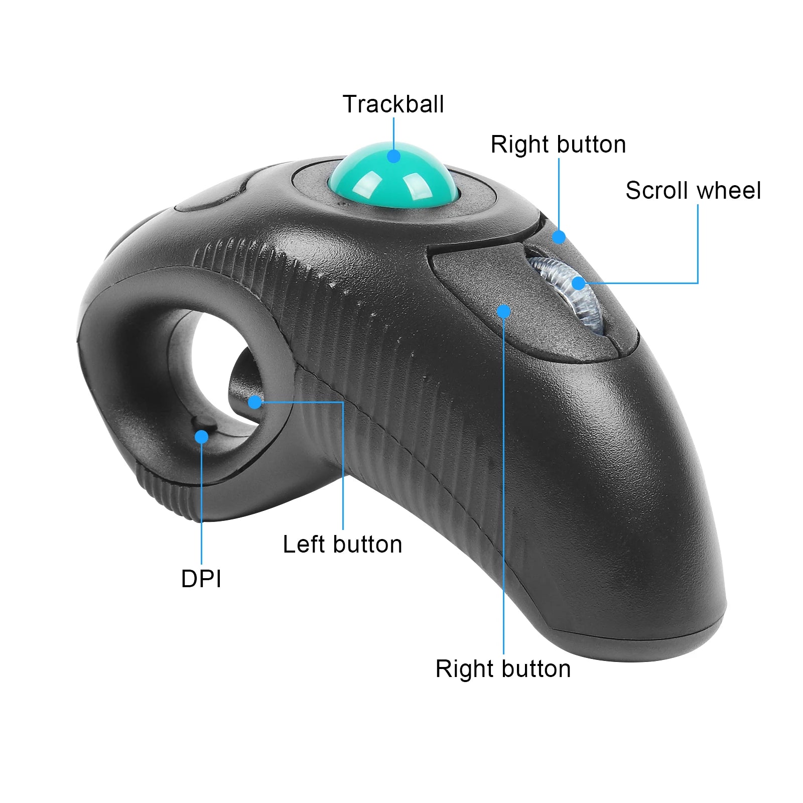 Wireless Trackball Laser Mouse 2.4GHz Wired Thumb-Controlled Digital Vertical USB Optical Ergonomic Mice For PC Tablet Laptop