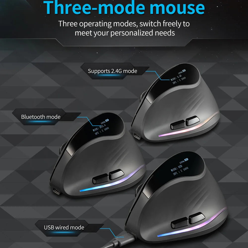 Lefon 2.4G Ergonomic Mouse Vertical Wireless Mouse Rechargeable Gaming Mice for PC Laptop MacOS Office F35C/F35B/F35 버티컬 마